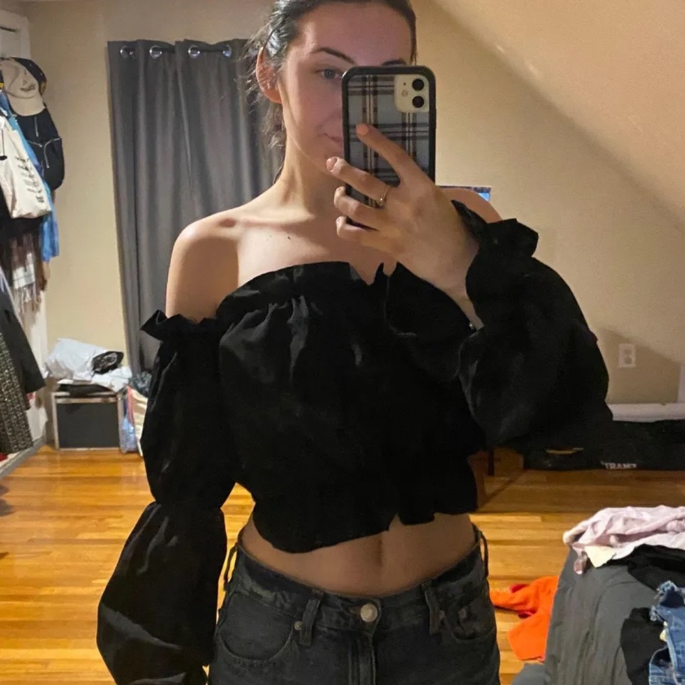 Elegant Black Off-Shoulder Top